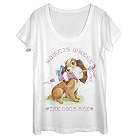Disney Lady and The Tramp Home Dog Women's Short Sleeve Tee Shirt