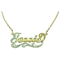 RYLOS Necklaces For Women Gold Necklaces for Women & Men 14K White Gold or Yellow Gold Personalized 13MM Nameplate Necklace Genuine Diamond Special Order, Made to Order With 18 inch chain. Necklace