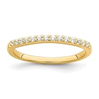 14k Gold Polished Matching Diamond Wedding Band Size 7.00 Jewelry for Women