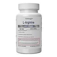 Superior Labs – Pure L-Arginine – Free Form – Optimal 3,000mg Dosage – 150 Vegetable Capsules – Supports Vasodilation, Energy Production and Cardiovascular Health