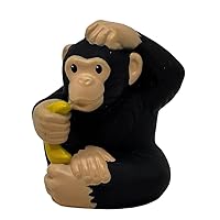 Fisher-Price Mattel Replacement Part Little People Zoo Animal Playset - DKN66 ~ Replacement Monkey Holding a Banana Figure ~ Works Zoo Playset and Other Playsets as Well!