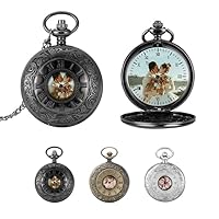 HDSD Personalized Vintage Pocket Watch with Chain, Support Photo Text, Memorial Gift and Birthday Gift for Family/Friends/Classmates/Partner