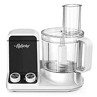 NutriChef Food Processor 2 Liter Capacity - Multipurpose & Ultra Quiet Motor - Includes 6 Attachment Blades & Silicone Feet to Prevent Slippage - 12 Cup Capacity - Pre-Set Speed For Easy Use