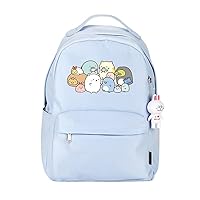 Sumikkogurashi Anime Backpack with Rabbit Pendant Women Rucksack Casual Daypack Bag Blue / 1