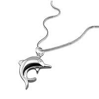 Sterling Silver Dolphin Pendant Necklace Ocean Jewelry Gift For Women Teen Girl Birthday Mothers Day