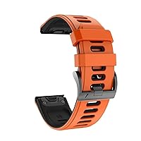 Silicone Smart Watch Band Bracelet Straps for Garmin Fenix 7X 7 6X 6 Pro 3HR Release 22 26mm Quick Easyfit Watchband Correa (Color : Orange, Size : 26mm Fenix 6X 6XPro)