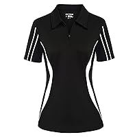 JACK SMITH Women Golf Polo Shirts Zipper Moisture Wicking Tennis Shirts Short Sleeve Slim Fit Sport Active Tops S-XXL