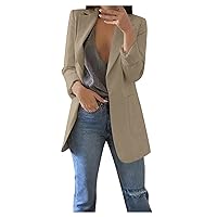 Womens Tops Blazer Jackets Casual Open Front Lapel Oversized Long Blazers Business Work Office Cardigan Coat Outwear