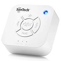 SonTech - White Noise Sound Machine - 10 Natural Soothing Sound Tracks Home, Office, Travel, Baby – Multiple Timer Settings - Battery or Adapter Charging Options