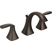 Voss Oil-Rubbed Bronze Two-Handle Widespread 3-Hole High-Arc Lavatory Faucet with Vanity Drain Assembly for Bathroom Sink, T6905ORB