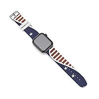America Flag Silicone Strap Sports Watch Bands Soft Watch Replacement Strap for Women Men