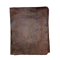 Distressed Cowhide Pull Up Leather: 8.5'' x 11'' Pre Cut Pieces (Bourbon, 1 Piece)