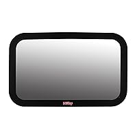Nuby Adjustable Backseat Baby Mirror with Swivel Base for Easy Viewing, Quick Install, Shatter Resistant, Black