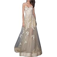 Women's Net Decals Ball Gown Sweetheart Champagne