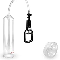 LeLuv Vacuum Pump Easyop Clear 2 Inch Diameter x 9 Inch Length Cylinder Tgrip Handle Clear Kink-Resistant Hose with 1