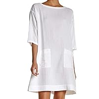 Eileen Fisher Organic Cotton Gauze Tunic Dress XXS MSRP $238.00 White