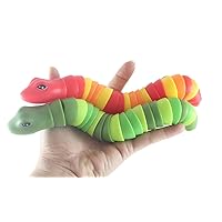 Set of 2 Large Articulated Snake Wiggle Fidget Jointed Moving Creature Toy - Unique (2 Random Color Snakes)