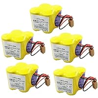 5-Pack 6V 4400mAh Lithium Replacement Battery for FANUC Controls 18T Series, BR-2 3AGCT4A,A98L00310025 CNC System with Plug