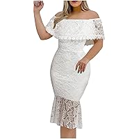 Bodycon Dresses for Women Sexy Bishop Sleeves faionalble O-Neck Pencil Dress Wrap A-Line Flowy Dresses