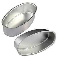 2 Pcs Nonstick Cheese Cake Molds, Oval Shape Baking Pan, Cheese Cake Molds Bread Loaf Mold Cheese Cake Tin, Oval Cake Pan Kitchen Cooking Baking Tool (L)