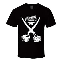 KASANO Black Flag Everything Went Black Punk Band T Shirt Black