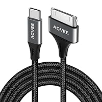 AGVEE 2 Pack 6ft USB-C to 30 Pin Cable for Old iPhone 4/4S iPad 1/2/3 iPod, Braided Metal Shell Type-C to 30Pin Adapter Charging Charger Data Cord, Dark Gray