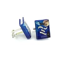 Peter Pan J.M. Barrie Clay Mini Book Cufflinks Pair Set Stud Double Sided Blank Adapter Holder