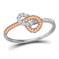 The Diamond Deal 10kt Two-tone Gold Womens Round Diamond Rope Band Ring 1/6 Cttw