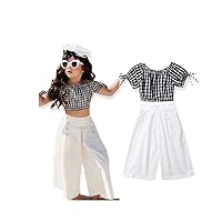 Toddler Baby Girls Summer Clothes Short Sleeve Tank Top Pleated Wide Leg Pant Outfit Set