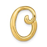 14k Hollow Gold Fashion Letter Name Personalized Monogram Initial 0 Inch Floating Pendant Necklace Jewelry for Women