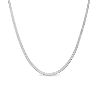 AUTHENTIC STERLING SILVER 925 Flat Herringbone Flex Chain Necklace, Flat Snake Necklace, 2.5M- 5.5MM. 16-30 Jewelry For Women Girls Men, High Shine 16-30
