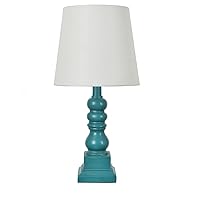 Crestview Collection Benson 18.5 Inch Distressed Blue Resin Table Lamp for Living Room, Bedroom and Home Office