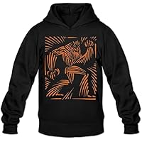 Bigfoot Woodcut Graphic Hooded Pullover Cool Sweatshirts Black