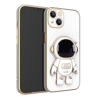 Electroplated Astronaut Stand Phone Case for iPhone 11 Pro Max 12pro 13 Pro MAX XS X XR 7 8 Plus SE Case Lens Protect Back Cover,White,for iPhone 12pro max