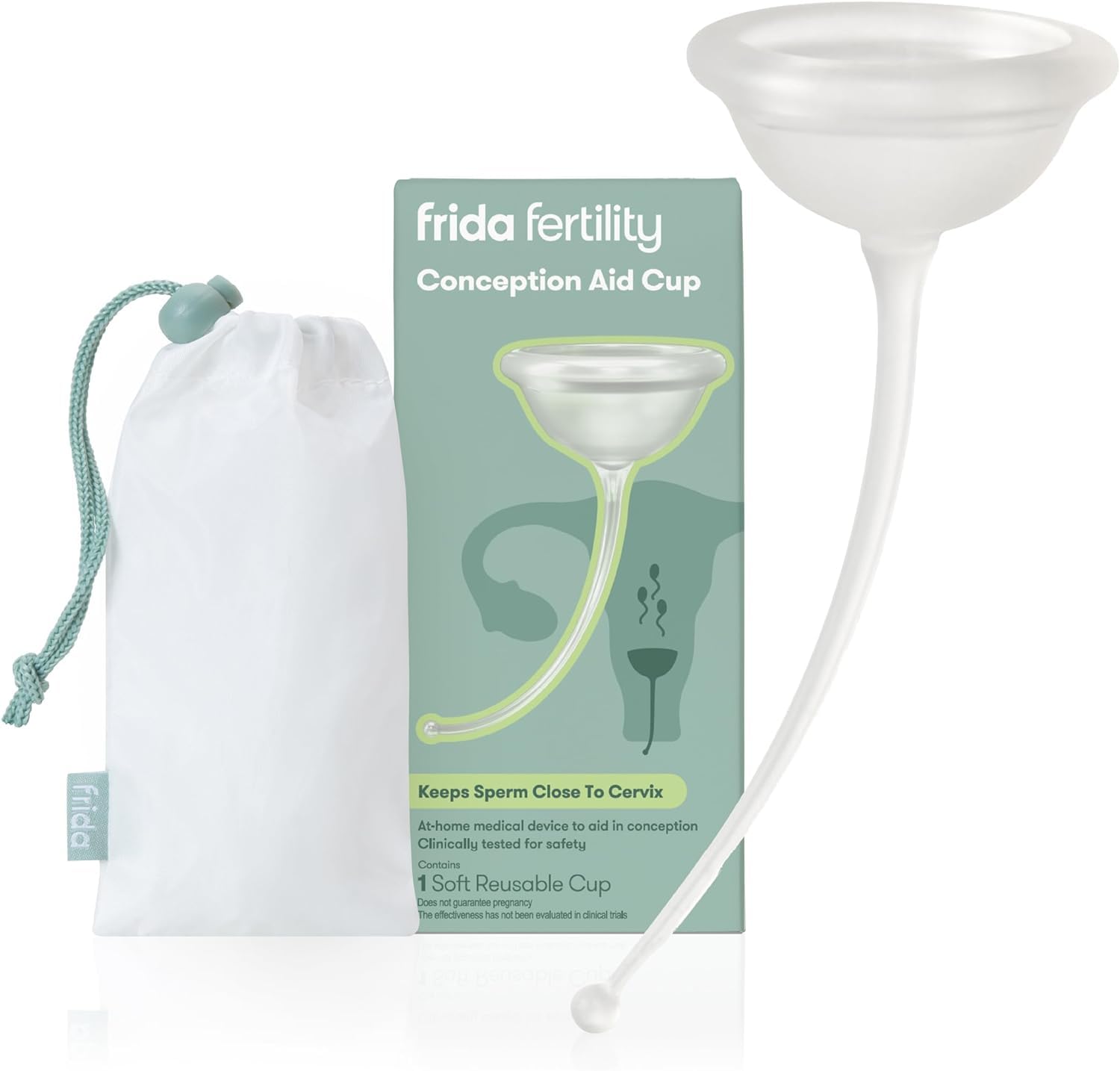 Frida Fertility Conception Aid Cup, Natural Conception Aid Cup for Fertility Support | Aids in Conception for Women + Keeping Sperm Close to Cervix| Reusable with Storage Bag| Soft + Flexible Silicone