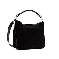 STAUD Women's Black Suede Leather Large Hobo Handbag