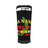 Da Nang Vietnam Veteran Portable Insulated Tumblers Coffee Thermos Cup Stainless Steel With Lid Double Wall Insulation Travel Mug For Outdoor