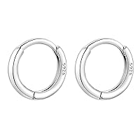 Reffeer 925 Sterling Silver Small Round Hoop Earrings for Women Teen Girls Huggie Hoop Earrings Minimalist Hoop Earrings