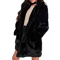 TOPONSKY Womens Winter Warm Lapel Faux Fur With Inner Lining & Buttons Coats