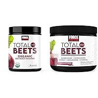 Force Factor Total Beets Organic Beetroot Powder Superfood to Boost Daily Nutrition, USDA Organic & Total Beets Drink Mix Superfood Powder with Nitrates to Support Circulation,Blood Flow