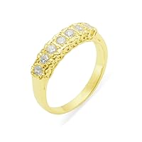 10k Yellow Gold Natural Diamond Womens Eternity Ring (0.38 cttw, H-I Color, I2-I3 Clarity)