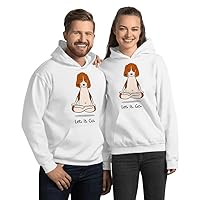 Let It Go Yoga Beagle Dog Meditating Graphic Pullover White PullOver Hoodie
