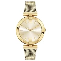 Ted Baker Darbey Stainless Steel Yellow Gold Mesh Band Watch (Model: BKPDAF2039I)