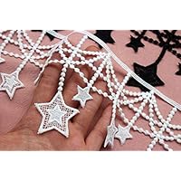 Lace Crafts - Stars Gold Tassels Lace Fringe Lace Trim Ribbon Costume Home Textile Curtains Decor Trims Clothes Sewing Accessories - (Color: White)