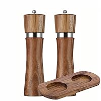 Zhong Wooden Ceramic Core Pepper and Salt Grinder Set Manual Pepper Grinder Spice Mill Adjustable Shaker Kitchen BBQ Tools