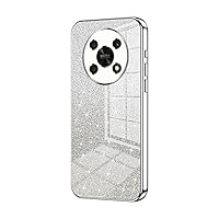 Protective Case Compatible with Huawei Honor X30/Honor X9 5G Case,Clear Glitter Electroplating Hybrid Protective Phone Cover,Slim Transparent Anti-Scratch Shock Absorption TPU Bumper Case Compatible w