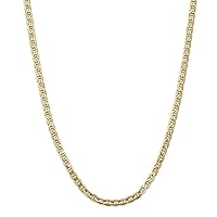 14k Gold 4.75mm Semi solid Nautical Ship Mariner Anchor Chain Necklace Jewelry for Women - Length Options: 18 20 22 24 26