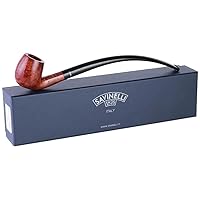 Churchwarden Pipe - Italian Hand Crafted Long Stem Pipe, Wooden Long Pipe, Classic Wizard Pipe Style Briar Tobacco Pipe, Handmade Tobacco Pipe from Italy, Polished Wood Tobacco Pipe (601)
