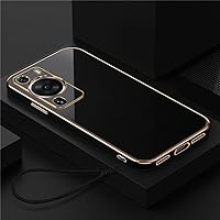 for Huawei P60 P60 Pro Phone case Square Plating Shockproof Back Cover,gs6D Black,for Huawei P60 Pro