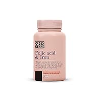Folic Acid & Iron Supplements |Supports Pregnancy| Iron Production| Reduces Hair Fall| for Men & Women| Vegan|– 60 Tablets